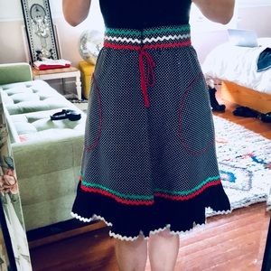 Fun Vintage Boho Skirt Polka Dot ruffles S gypsy